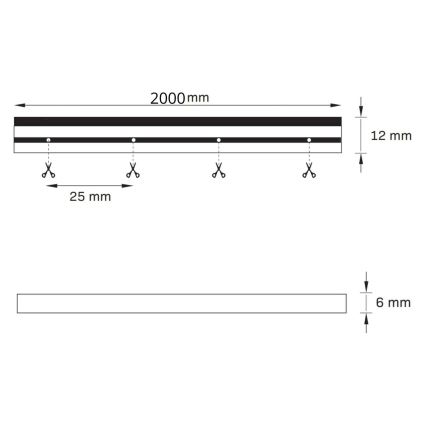 LED Pásik NEON 2 m LED/17W/12V IP65 modrá