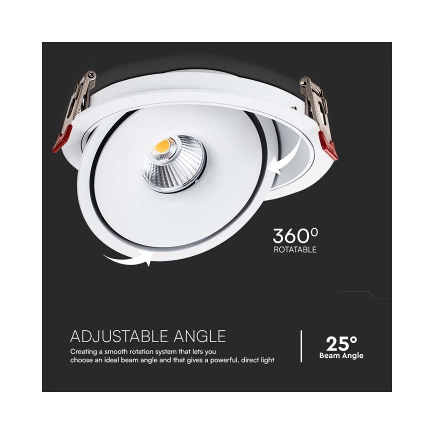 LED Podhľadové bodové svietidlo LED/20W/230V 3000/4000/6400K pr. 16,5 cm biela