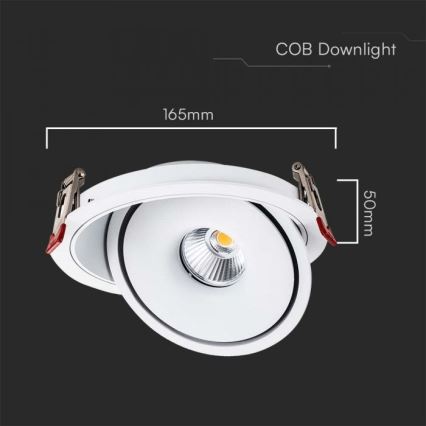 LED Podhľadové bodové svietidlo LED/20W/230V 3000/4000/6400K pr. 16,5 cm biela
