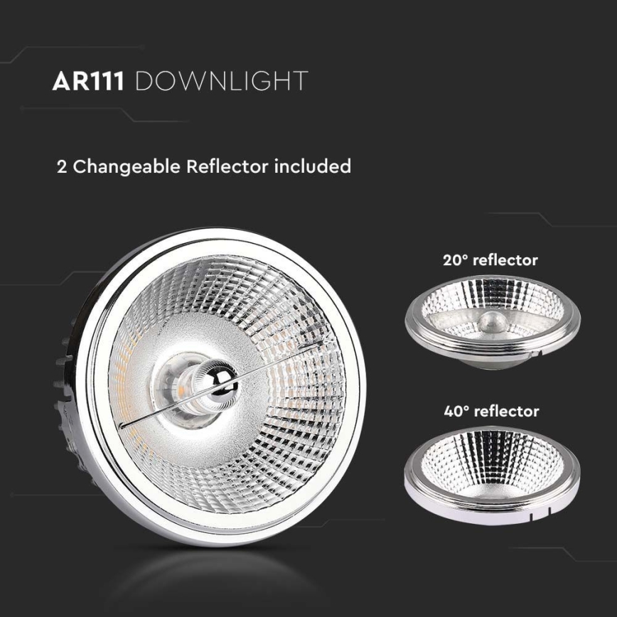 LED Podhľadové bodové svietidlo LED/20W/230V 3000K 40°/20° pr. 11 cm lesklý chróm