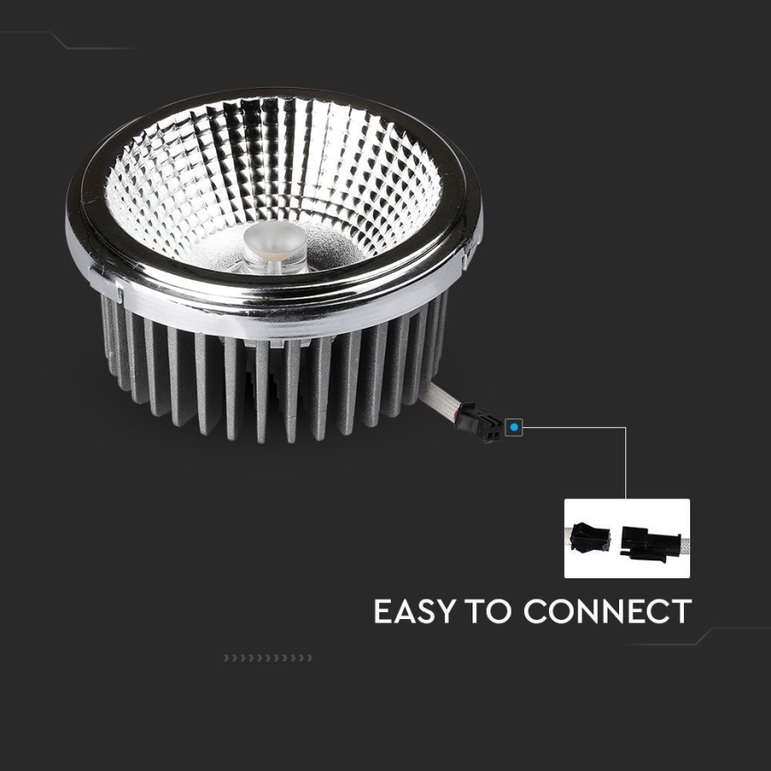 LED Podhľadové bodové svietidlo LED/20W/230V 4000K 40°/20° pr. 11 cm lesklý chróm