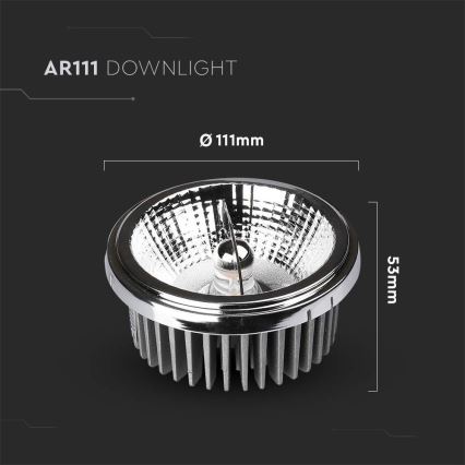 LED Podhľadové bodové svietidlo LED/20W/230V 4000K 40°/20° pr. 11 cm lesklý chróm