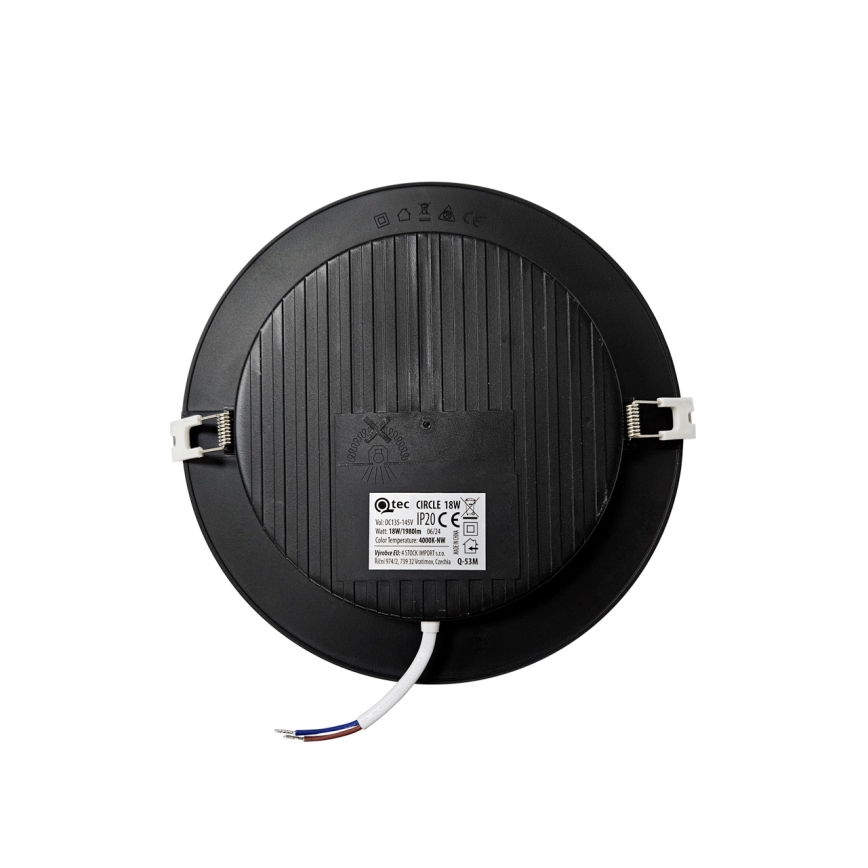 LED Podhľadové svietidlo CIRCLE LED/18W/230V 4000K pr. 22 cm čierna