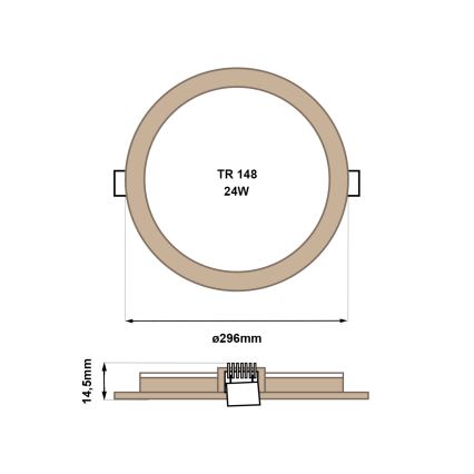 LED Podhľadové svietidlo CIRCLE LED/24W/230V 4200K pr. 29,6 cm hnedá