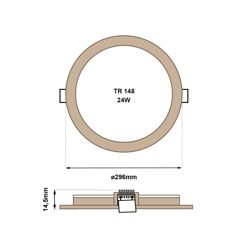LED Podhľadové svietidlo CIRCLE LED/24W/230V 4200K pr. 29,6 cm hnedá