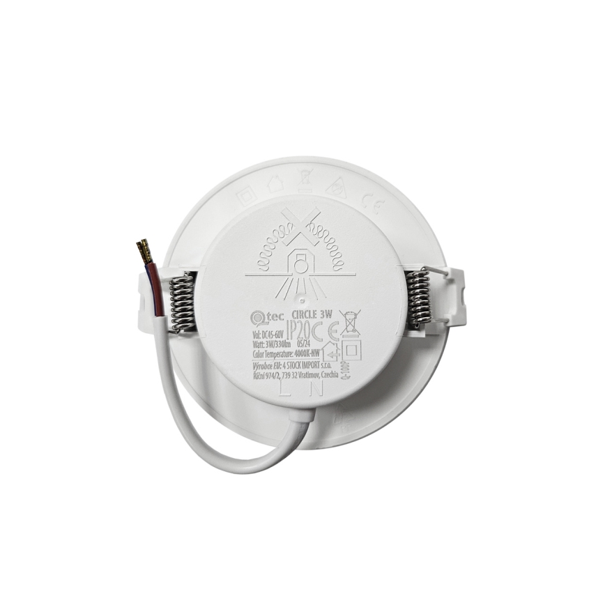 LED Podhľadové svietidlo CIRCLE LED/3W/230V 4000K pr. 9 cm biela