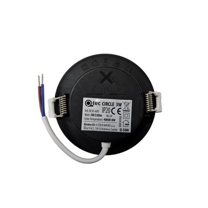 LED Podhľadové svietidlo CIRCLE LED/3W/230V 4000K pr. 9 cm čierna