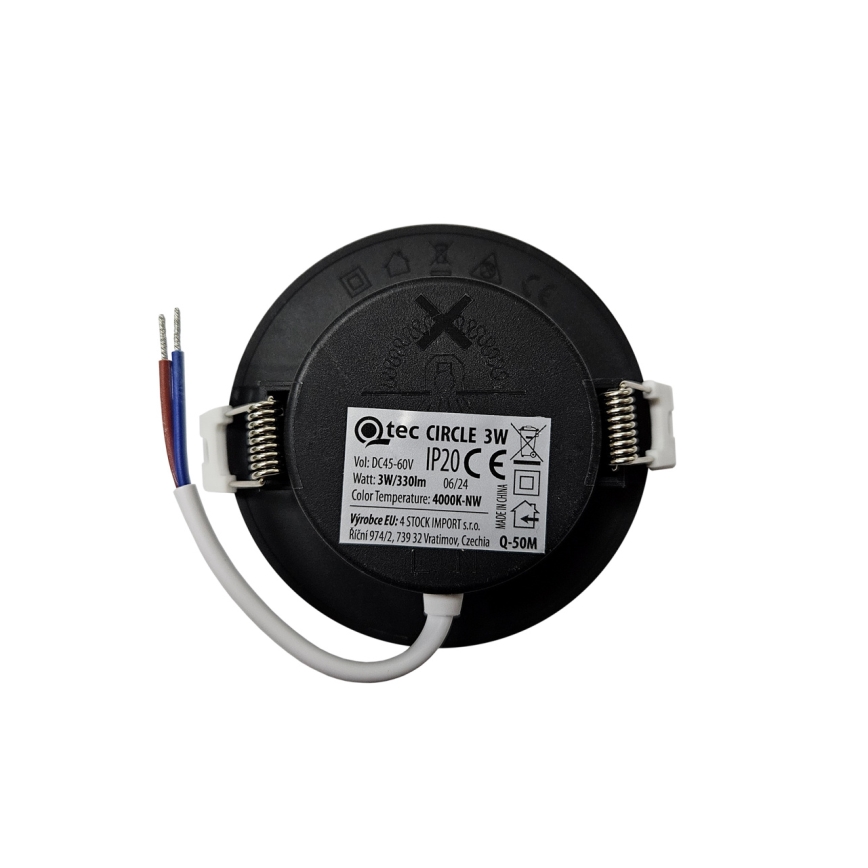 LED Podhľadové svietidlo CIRCLE LED/3W/230V 4000K pr. 9 cm čierna