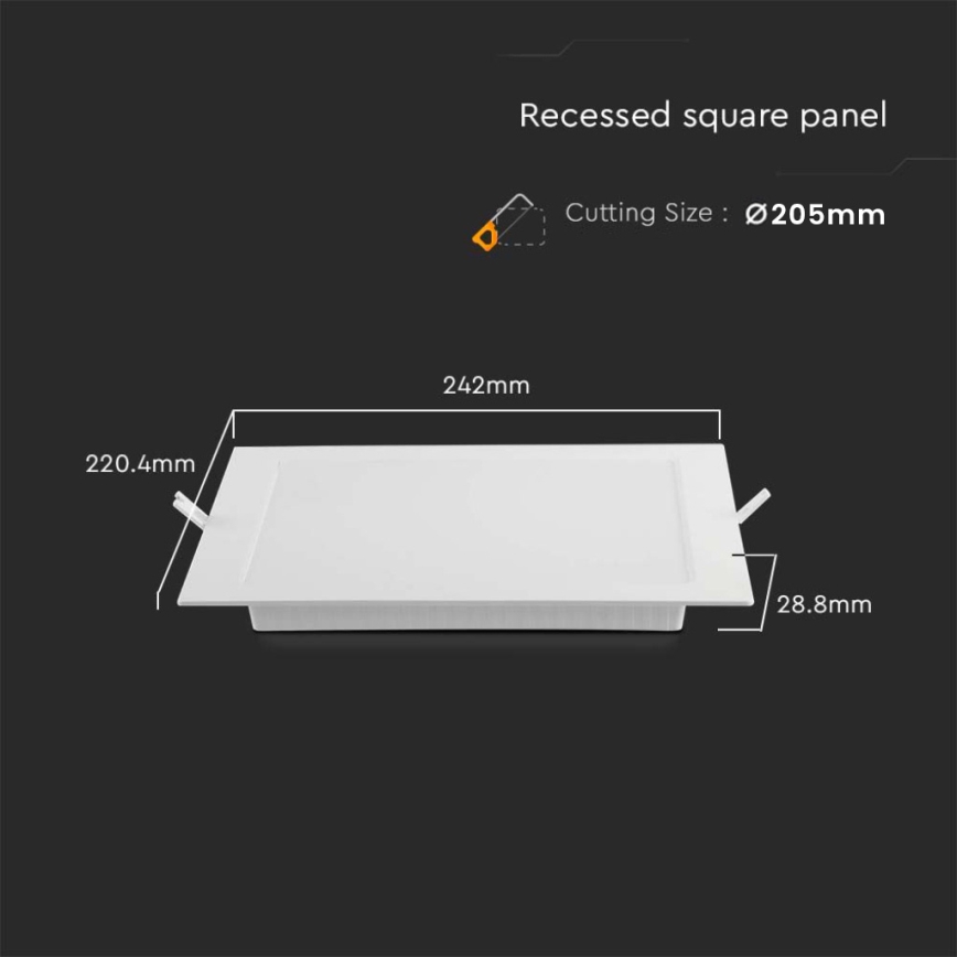 LED Podhľadové svietidlo LED/18W/230V 22x22 cm 4000K biela