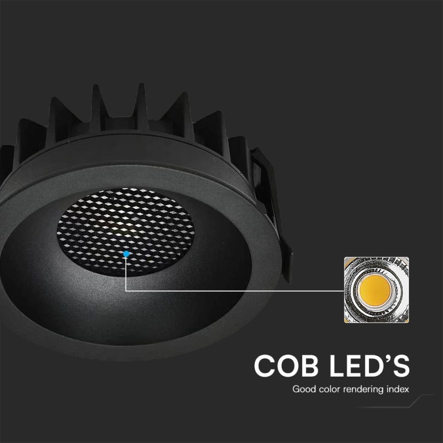 LED Podhľadové svietidlo LED/18W/230V 3000/4000/6400K ø 10,6 cm čierna