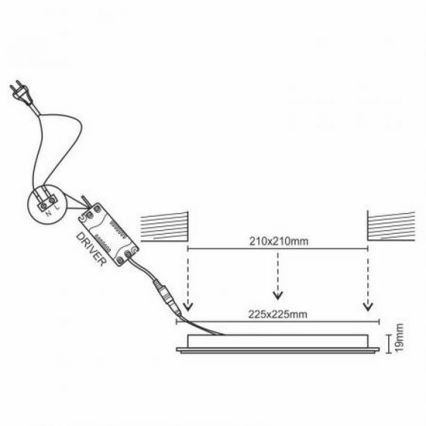 LED Podhľadové svietidlo LED/18W/230V