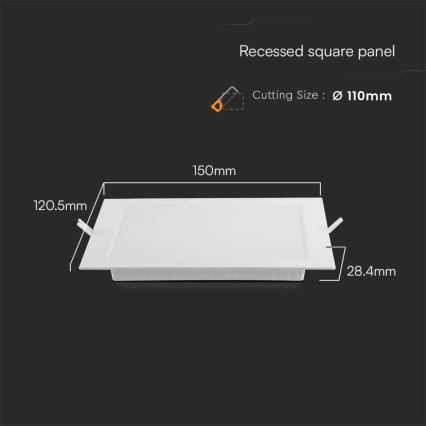 LED Podhľadové svietidlo LED/6W/230V 12x12 cm 4000K biela