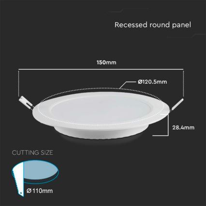 LED Podhľadové svietidlo LED/6W/230V pr. 12 cm 3000K biela