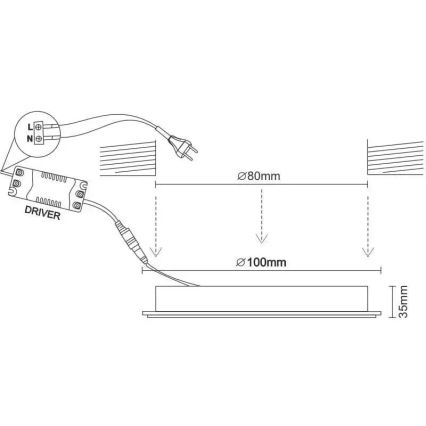 LED Podhľadové svietidlo LED/7,5W/230V 4000K biela/čierna