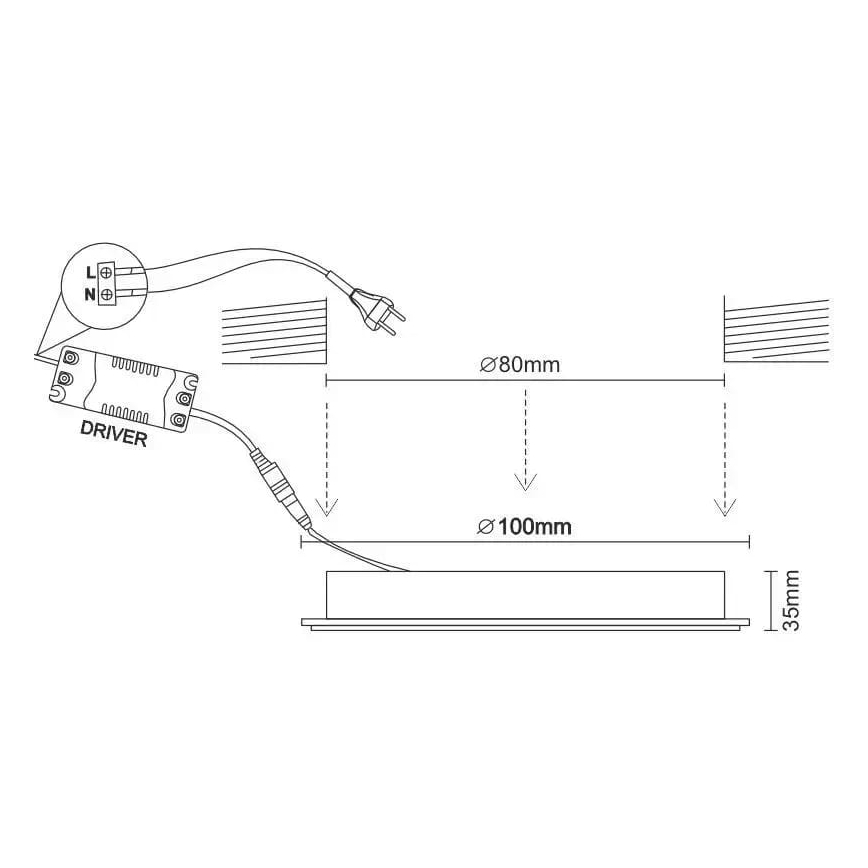 LED Podhľadové svietidlo LED/7,5W/230V 4000K čierna
