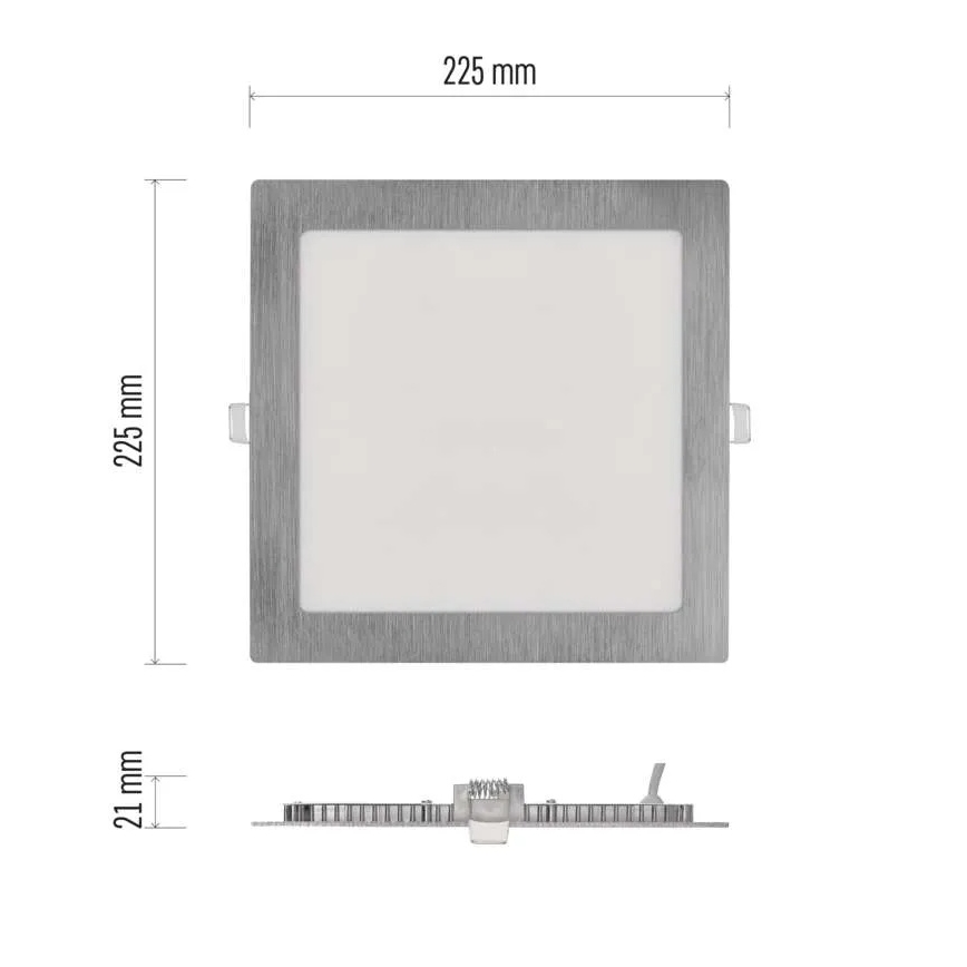 LED podhľadové svietidlo NEXXO LED/18W/230V 3000/3500/4000K strieborné 22,5x22,5 cm