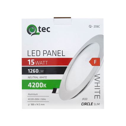 LED Podhľadové svietidlo QTEC LED/15W/230V 4200K pr. 18,8 cm