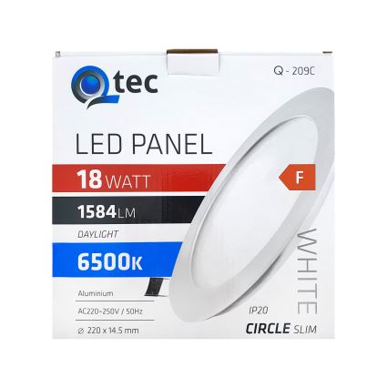 LED Podhľadové svietidlo QTEC LED/18W/230V 6500K pr. 22 cm