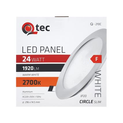 LED Podhľadové svietidlo QTEC LED/24W/230V 2700K pr. 29,6 cm