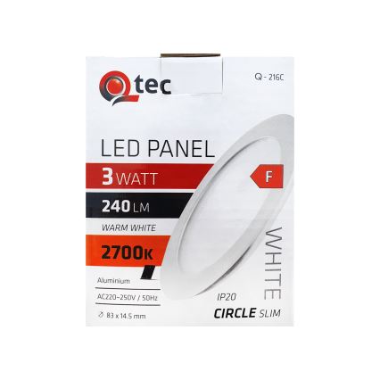 LED Podhľadové svietidlo QTEC LED/3W/230V 2700K pr. 8,3 cm