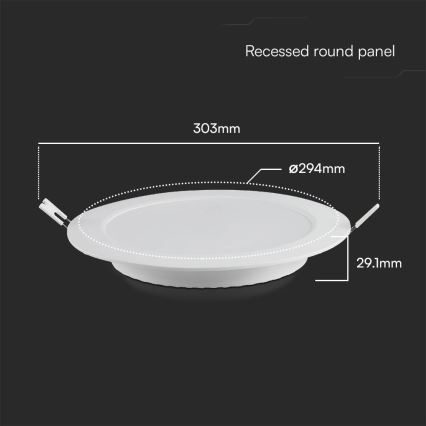 LED Podhľadové svietidlo SAMSUNG CHIP LED/24W/230V 3000K pr. 29,4 cm biela