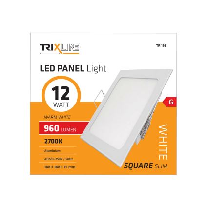 LED Podhľadové svietidlo SQUARE LED/12W/230V 2700K
