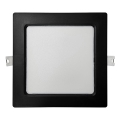 LED Podhľadové svietidlo SQUARE LED/12W/230V 4000K 17x17 cm čierna