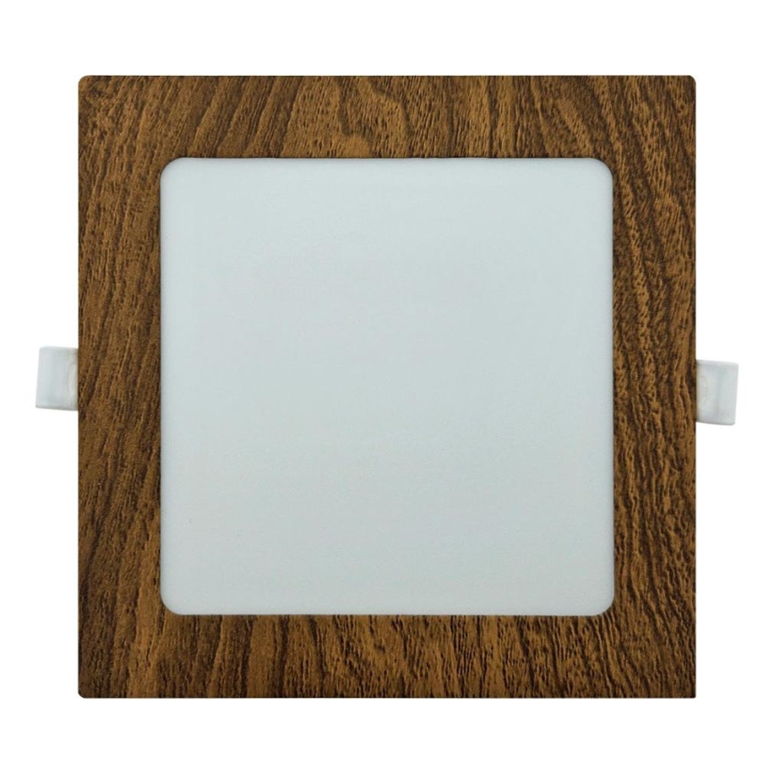 LED Podhľadové svietidlo SQUARE LED/12W/230V 4200K 16,8x16,8 cm hnedá