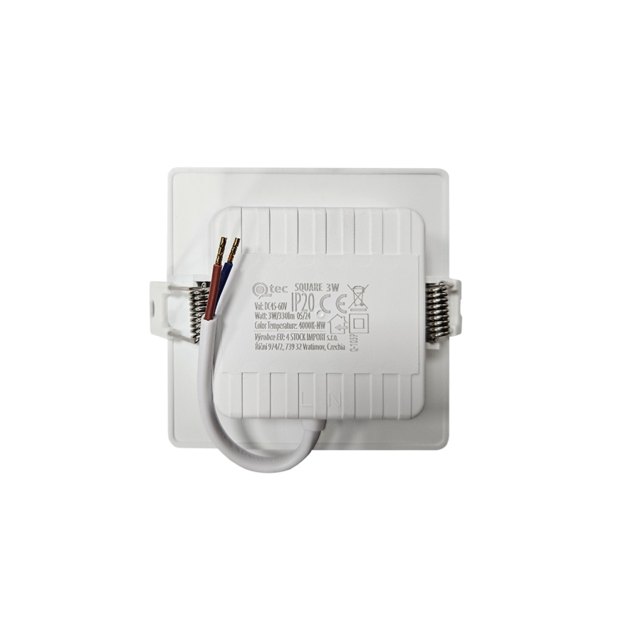 LED Podhľadové svietidlo SQUARE LED/3W/230V 4000K 9x9 cm biela