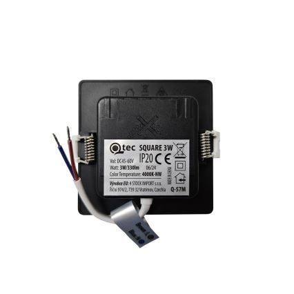 LED Podhľadové svietidlo SQUARE LED/3W/230V 4000K 9x9 cm čierna
