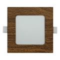 LED Podhľadové svietidlo SQUARE LED/6W/230V 4200K 11,8x11,8 cm hnedá