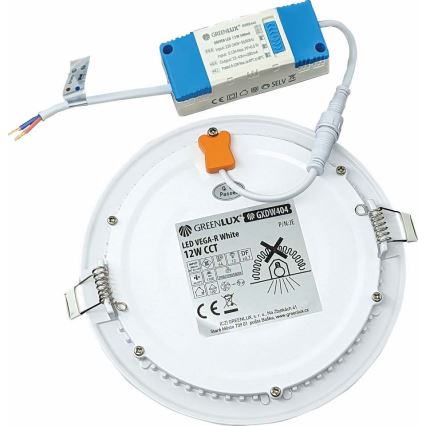 LED Podhľadové svietidlo VEGA LED/12W/230V 2900/3900/5800K pr. 17,5 cm biela
