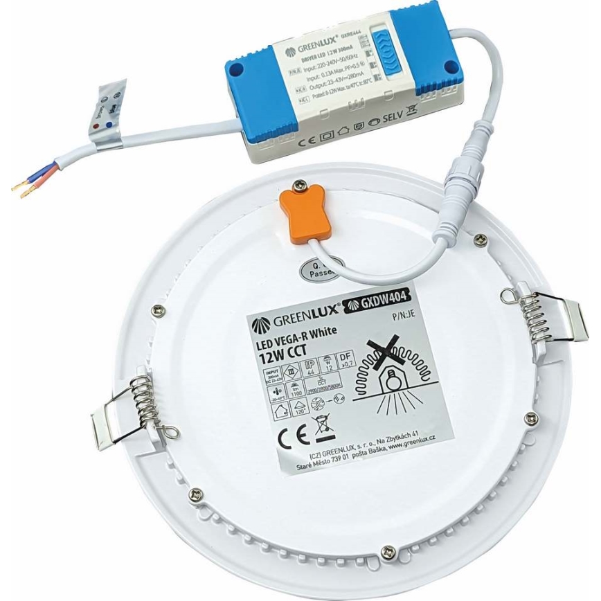 LED Podhľadové svietidlo VEGA LED/12W/230V 2900/3900/5800K pr. 17,5 cm biela