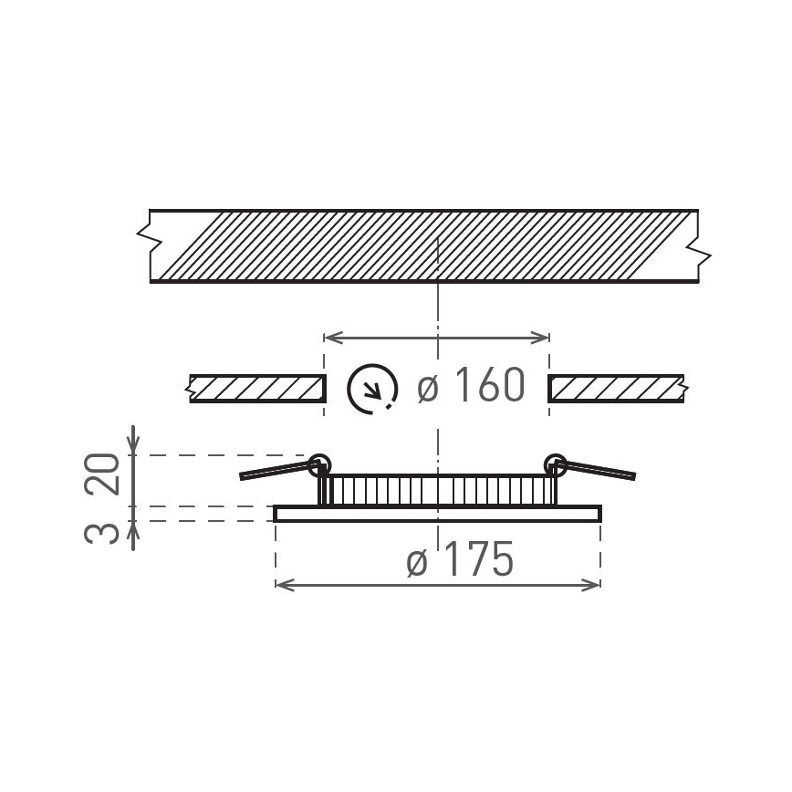LED Podhľadové svietidlo VEGA LED/12W/230V 2900/3900/5800K pr. 17,5 cm biela