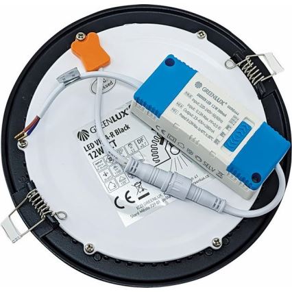 LED Podhľadové svietidlo VEGA LED/12W/230V 2900/3900/5800K pr. 17,5 cm čierna