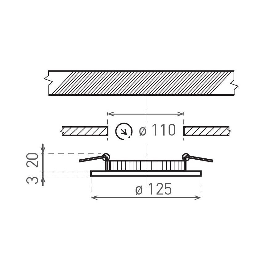 LED Podhľadové svietidlo VEGA LED/6W/230V 2900/3900/5800K pr. 12,5 cm čierna