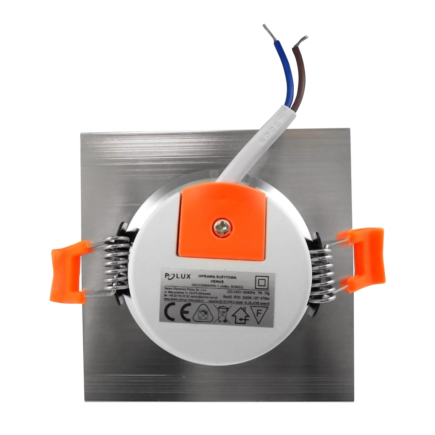 LED Podhľadové svietidlo VENUS LED/7W/230V strieborná hranaté