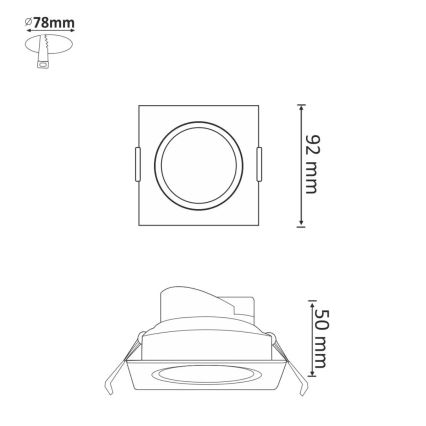 LED Podhľadové svietidlo VENUS LED/7W/230V strieborná hranaté