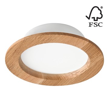 LED Podhľadové svietidlo WOODY SPOT LED/12,5W/230V 3000K dub ø 16 cm