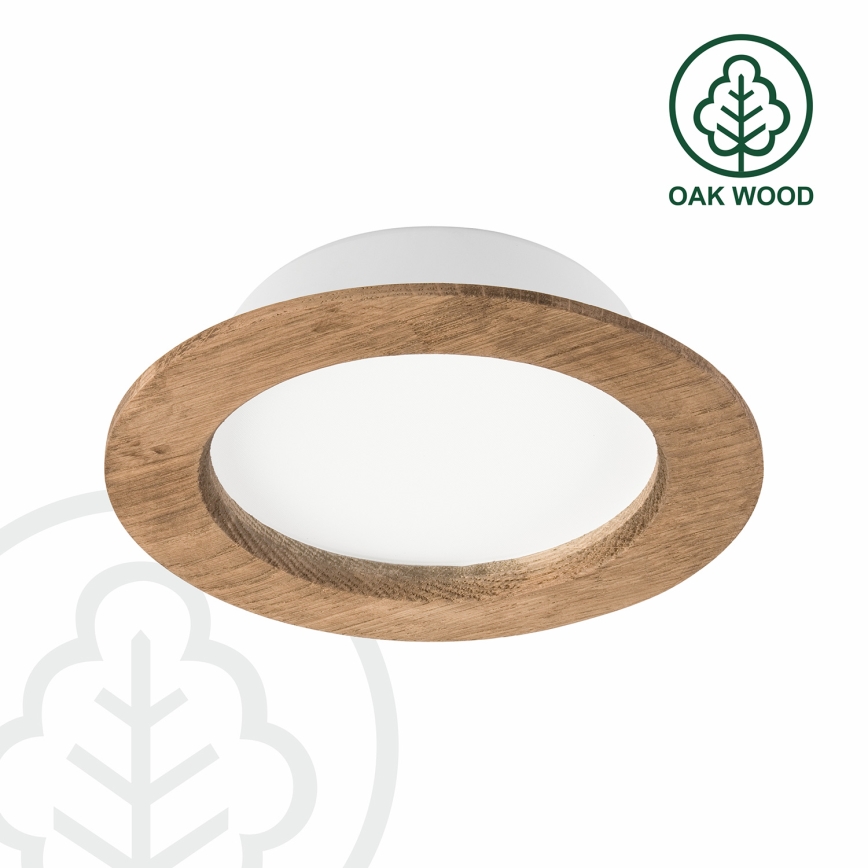 LED Podhľadové svietidlo WOODY SPOT LED/12,5W/230V 3000K orech ø 16 cm