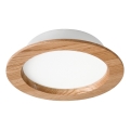 LED Podhľadové svietidlo WOODY SPOT LED/16,5W/230V 4000K dub ø 18,5 cm