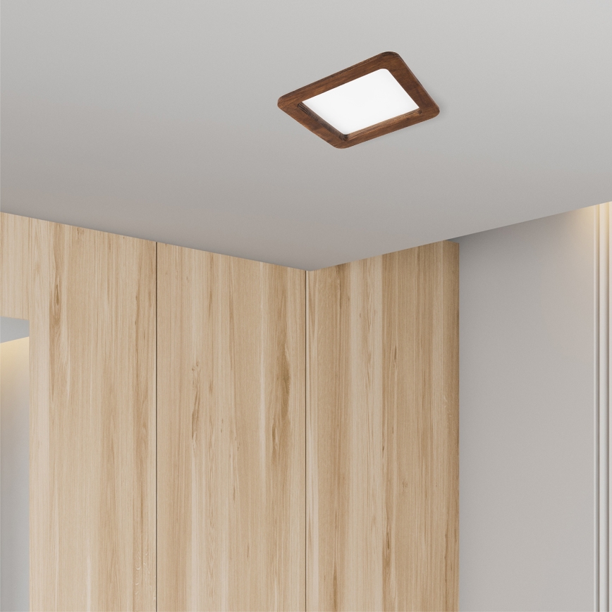 LED Zapustené svietidlo WOODY SPOT LED/17W/230V 3000K čerešňa 18,5x18,5 cm