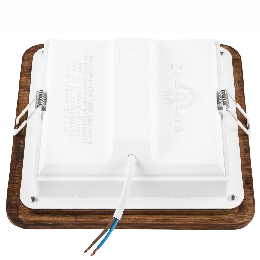 LED Zapustené svietidlo WOODY SPOT LED/17W/230V 3000K čerešňa 18,5x18,5 cm
