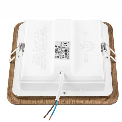 LED Podhľadové svietidlo WOODY SPOT LED/17W/230V 3000K orech 18,5x18,5 cm
