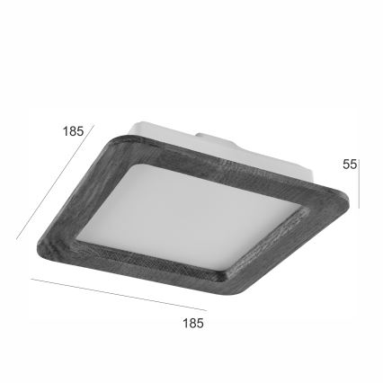 LED Podhľadové svietidlo WOODY SPOT LED/17W/230V 3000K orech 18,5x18,5 cm
