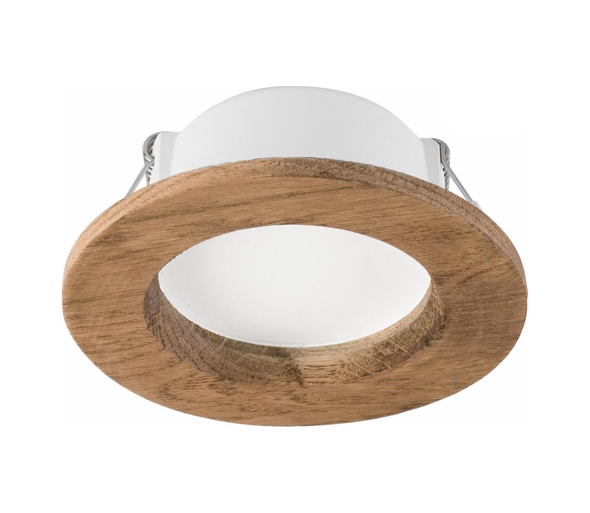 LED Podhľadové svietidlo WOODY SPOT LED/5,5W/230V 4000K orech ø 10 cm