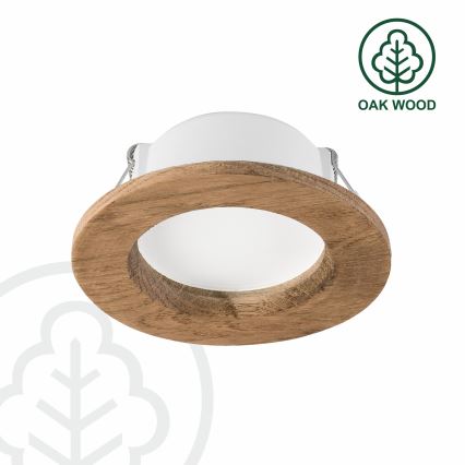 LED Podhľadové svietidlo WOODY SPOT LED/5,5W/230V 4000K orech ø 10 cm
