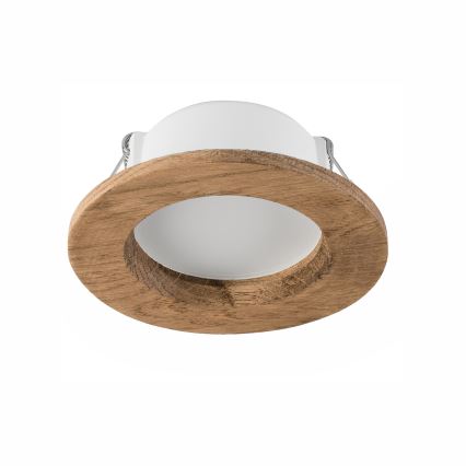 LED Podhľadové svietidlo WOODY SPOT LED/5,5W/230V 4000K orech ø 10 cm