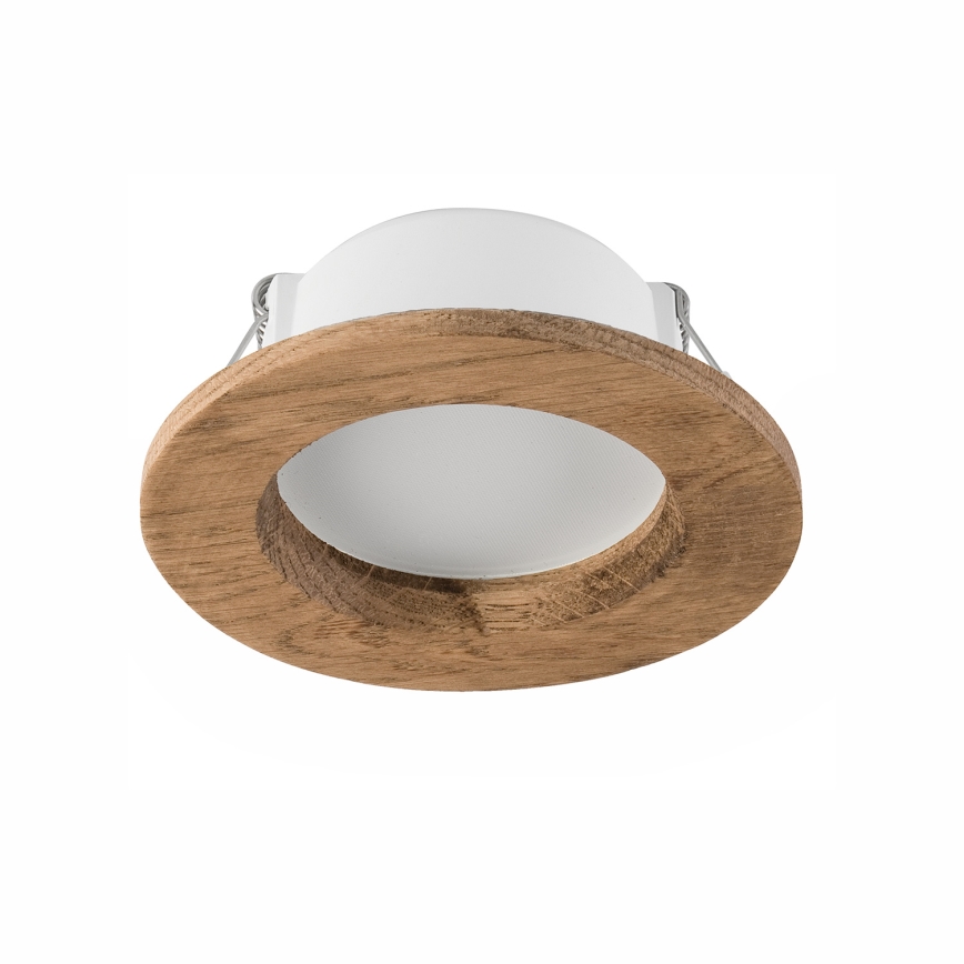 LED Podhľadové svietidlo WOODY SPOT LED/5,5W/230V 4000K orech ø 10 cm