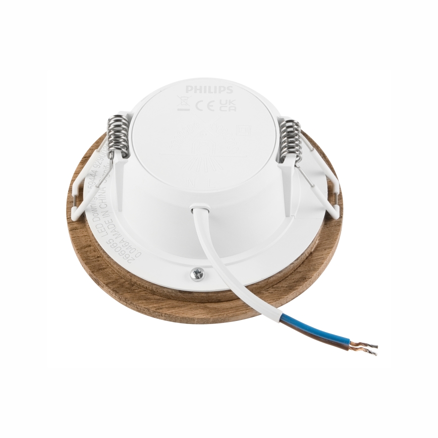 LED Podhľadové svietidlo WOODY SPOT LED/5,5W/230V 4000K orech ø 10 cm